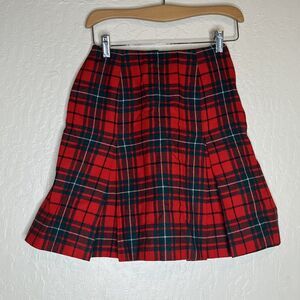 Vintage 50s-60s Pendleton Red Plaid Pleated Wool School Girl Skirt Women’s SZ 10